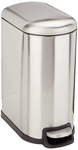 Product Cover AmazonBasics Rectangle Soft-Close Trash Can for Narrow Spaces - 10L