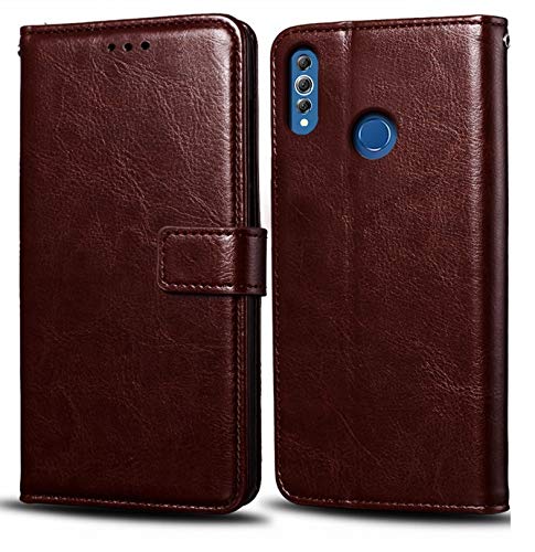Product Cover WOW Imagine Leather Finish Inside TPU with Card Pockets Wallet Stand Shock Proof Magnetic Closure 360 Degree Complete Protection Flip Cover Designed for Samsung Galaxy M30 (Chestnut Brown)