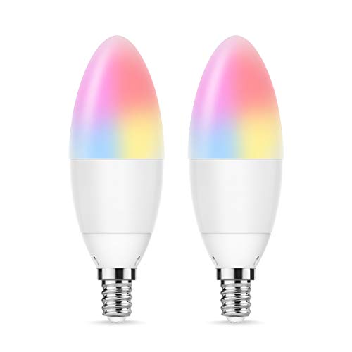 Product Cover LOHAS LED Candelabra Bulb E12 Base Smart Light Bulbs, Dimmable E12 Ceiling Fan Light Bulb 40W Equivalent, RGB&Cool White Chandelier Kitchen Light Compatible with Alexa Siri Google Assistant, 2 Pack