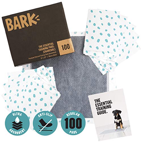 Product Cover BarkBox Pee Pads for Dogs - 100 Count Puppy Training Pads, Ultra-Absorbant Activated Carbon Charcoal, Odor-Neutralizing, Quick Dry 22 inches x 22 inches