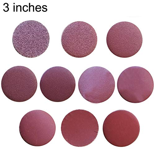 Product Cover Sackorange 100 PCS 3-Inch No-Hole Dustless Hook-and-Loop Sanding Disc Sander Paper(10 Each of 60 80 120 150 180 240 320 400 800 and 1200 Grits)