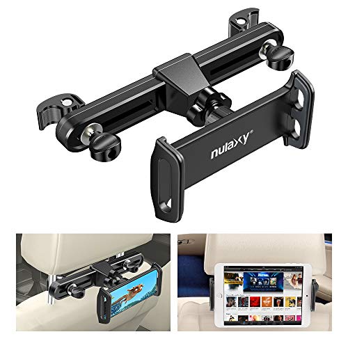 Product Cover Nulaxy Headrest Tablet Mount, Upgraded Tight Screw Lock Car Headrest Holder Mount Compatible with Smartphones/Tablets/Switch 4.7