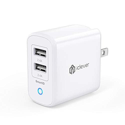 Product Cover iClever BoostCube II USB Charger 24W Dual Wall Charger with SmartID Technology, Foldable Plug, for iPhone Xs/XS Max/XR/X/8/7/6/Plus, iPad Pro Air/Mini, Samsung S4/S5, HTC and More
