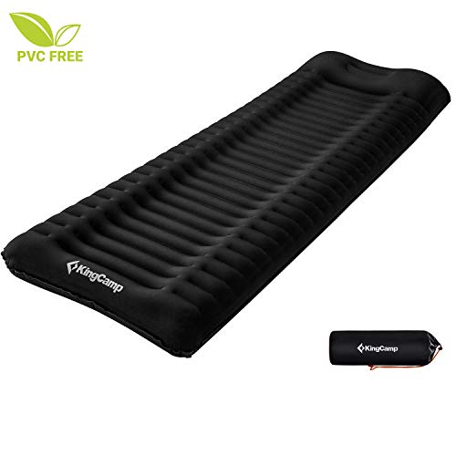 Product Cover KingCamp Lightweight Comfortable Sleeping Pad 3.9 Inches Thick Mat with Attached Pillow Prevention of Rollover
