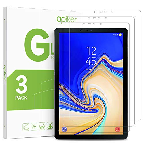 Product Cover apiker [3 Pack Galaxy Tab S4 Screen Protector, Tempered Glass Screen Protector for Samsung Galaxy S4 10.5 Inch - Work with S Pen