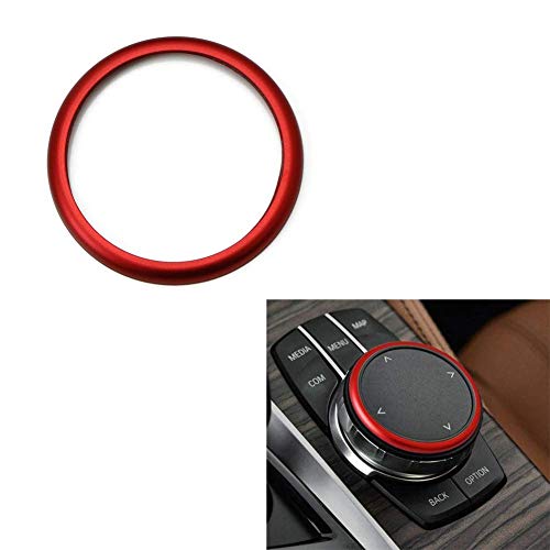 Product Cover DEMILLO 1pc Aluminum Ring for BMW 1 2 3 4 5 6 7 Series X3 X4 X5 X6 Center Console iDrive Multimedia Controller Knob (red)