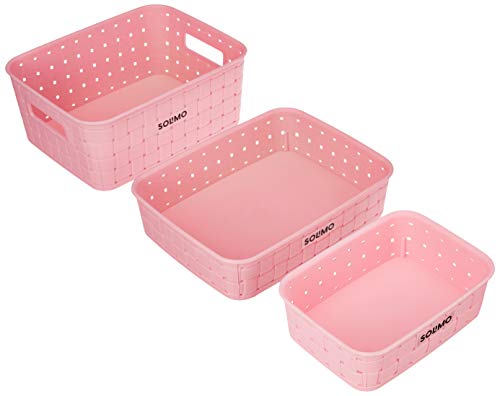 Product Cover Amazon Brand - Solimo Fruit Basket Set (3 pieces, Pink)