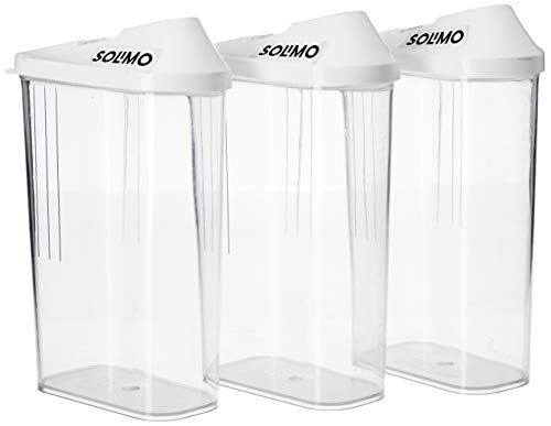 Product Cover Amazon Brand - Solimo Plastic Storage container Set with sliding mouth (Set of 3, 1100ml)