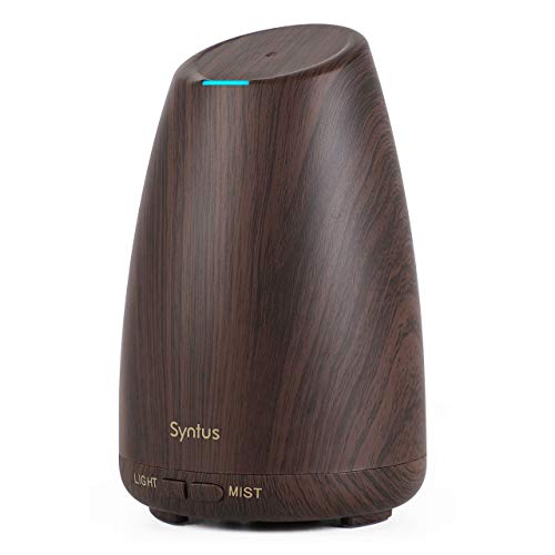 Product Cover Syntus 150ML Essential Oil Diffuser Ultrasonic Aromatherapy Dark Wood Grain Diffusers with 7 Changeable Colored LED Lights, Adjustable Mist Mode and Waterless Auto Shut-Off