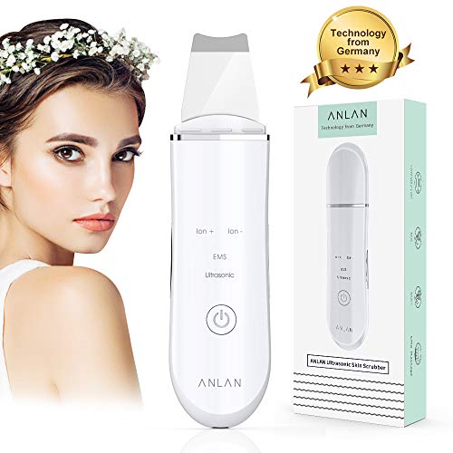 Product Cover Skin Scrubber Face Spatula ANLAN Ultrasonic Face Scrubber Ion EMS Electric Face Scraper Pore Cleanser Face Exfoliator Blackhead Wrinkle Removal for Face Lift Skin Care Tools Facial Skin Scrubber