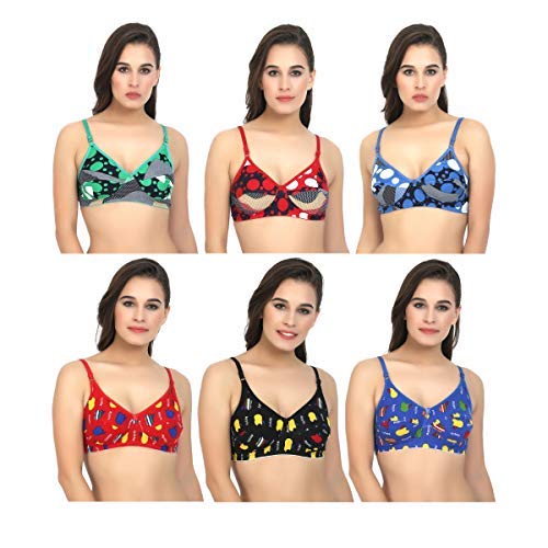 Product Cover XCare Women's Cotton Mix Seemless Full Cup Bra (Pack of 6, Multicolor)
