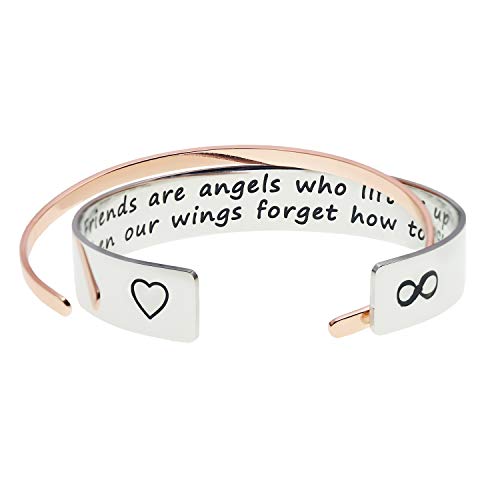 Product Cover Melix Home Soul Sisters Bracelet Friends are Angels Who Lift Us Up/True Friendship Isn't About Being Inseparable Bracelets Set of 2 (Friends are Angels Who Lift Us Up)