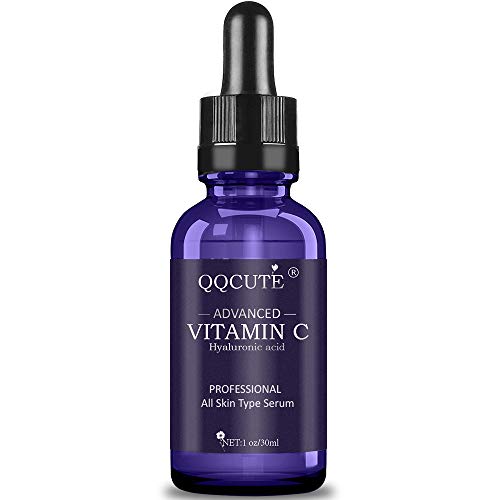 Product Cover QQcute 30% Vitamin C Serum with Hyaluronic Acid, Organic Anti-aging Moisturizing Skin Care for Face and Neck with Natural Ingredients Eye & Facial Treatment Serum (1 Fluid Ounce)