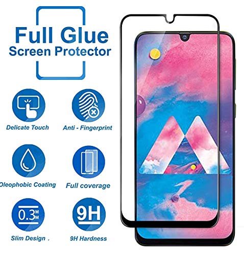 Product Cover Remembrand 9H+ High Definition Edge to Edge Tempered Glass for Samsung Galaxy M30 (Pack of 1, Black, Full Glue)