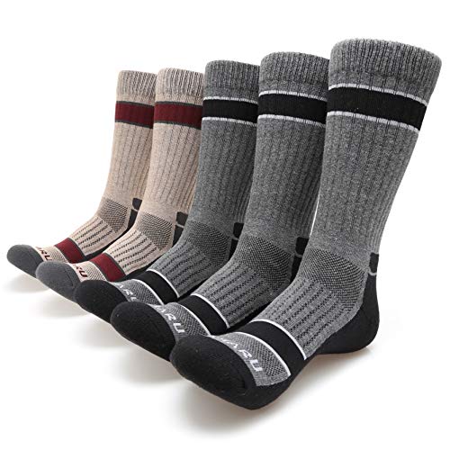 Product Cover MIRMARU Men's 5 Pack High Performance Mesh Ventilation Moisture-Wicking Athletic Outdoor Sports Hiking Crew Socks