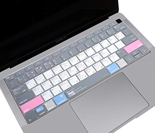 Product Cover CaseBuy Premium Shortcut Keyboard Cover Skin with MAC OS Hot Keys for Newest MacBook Air 13 Inch 2018 Release A1932 with Retina Display Soft-Touch Mac OS X Keyboard Protective Skin