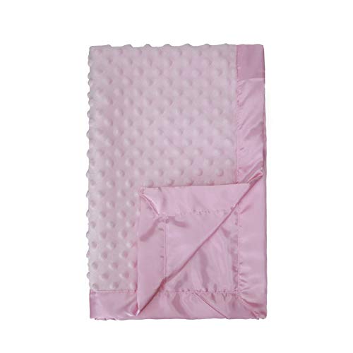 Product Cover Pro Goleem Baby Soft Minky Dot Blanket with Satin Backing Gift for Girls （Pink, 30'' x 40''）