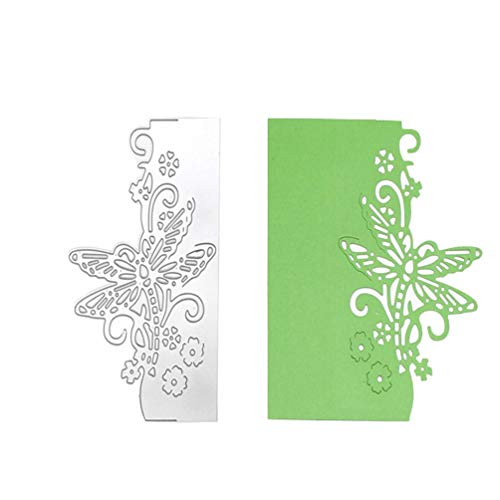 Product Cover Ireav 3D Dragonfly Stencil Metal Cutting Die Craft Greeting Card Making Decor Mold Album Book Decoration Embossing Stencil ï¼15.5 x 9.4 cmï¼