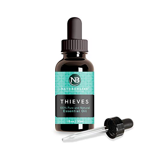 Product Cover Thieves Essential Oil by NaturoBliss 1oz - 30 ml Essential Oils Blend of Cassia Clove Rosemary Eucalyptus and Lemon Essential Oils