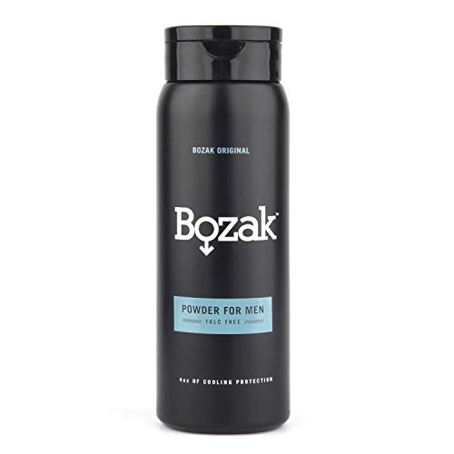 Product Cover Bozak Original Cooling Body Powder for Men - 4 oz. Talc-Free, Absorbs Sweat, Stops Chafing, Keeps Skin Dry - Antifungal, Jock Itch Defense Deodorant with Menthol