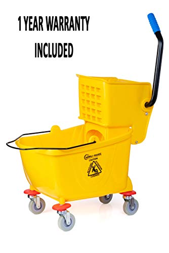 Product Cover Simpli-Magic 79139 Commercial Mop Bucket with Side Press Wringer, Yellow