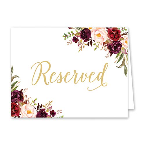 Product Cover 8 Pack- Reserved Wedding Table Signs - Folded Freestanding Table Signs - 5.5