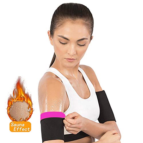 Product Cover Arm Trimmers Pair Weight Loss Slimmer Wraps - Men & Women Sauna Neoprene Gym Exercise Compression Bands Workout Fat Burning Sudatory Black (XXL)