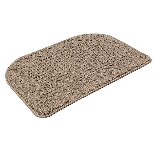 Product Cover 27X18 Inch Anti Fatigue Kitchen Rug Mats are Made of 100% Polypropylene Half Round Rug Cushion Specialized in Anti Slippery and Machine Washable (Beige 1 pc)