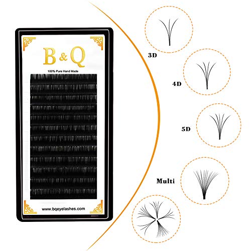 Product Cover Easy Fan Volume Lash Extensions 0.05 0.07 0.10 mm Automatic Blooming Flower Lashes C curl D curl Self Fanning Lashes Auto Fan 3D 4D 5D 8-15 Mix Length (D-0.07-12mm)