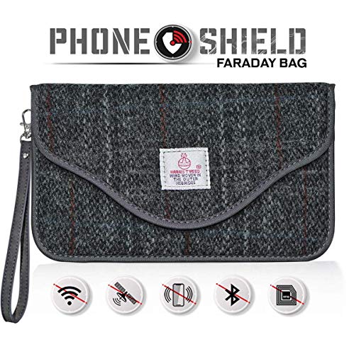 Product Cover Faraday Bags for Key Fob and Cell Phone Signal Blocker, Faraday RFID Cage Car Keyless Radio Signal Blocking Guard Protector Pouch Gray Wallet