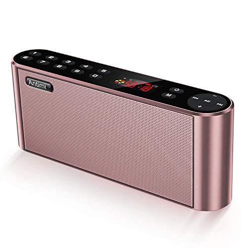 Product Cover Antimi Bluetooth Speakers with FM Radio MP3 Player Stereo Portable Wireless Speaker Dual Drivers with HD Sound, Built-in Microphone, High Definition Audio and Enhanced Bass (Pink)