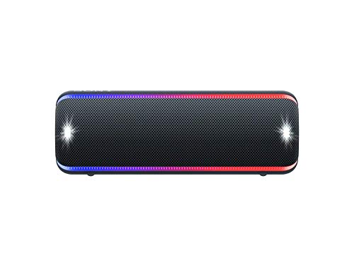 Product Cover Sony SRS-XB32 Portable Bluetooth Speaker  Compact Wireless Party Speaker with Multicolor Lights and Flashing Strobe Waterproof and Shockproof Bluetooth Speakers Black SRS-XB32/B