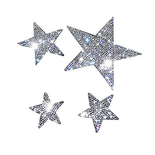 Product Cover Bling Crystal Rhinestone Car Sticker Decal, Waterproof Bling Sticker Decor for Car Bumper Window Laptops (Star, Sliver)
