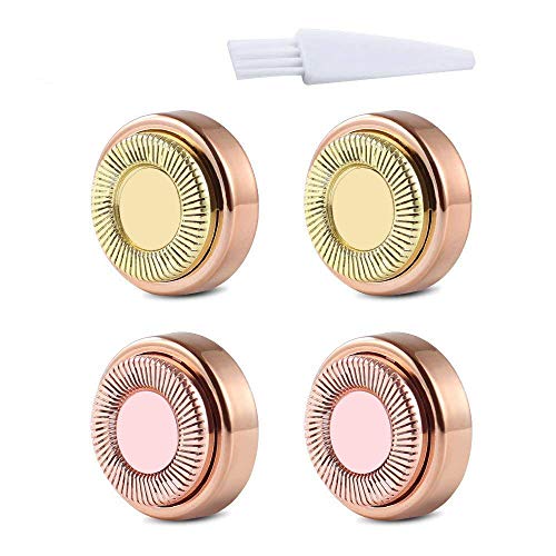 Product Cover Facial Hair Remover Replacement Heads, La'Color 18K Gold Plated Replacement Blade Heads For Electric Hair Remover. Count 5