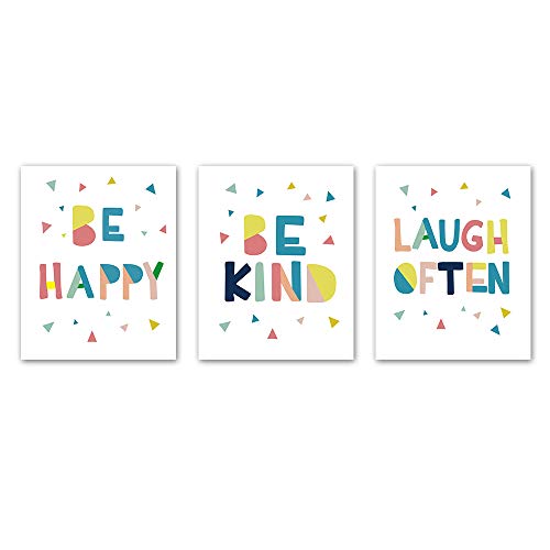 Product Cover Kairne Inspirational Motivational Lettering Quotes Wall Art Print Watercolor Words Wall Printing Decoration Set of 3 Posters 8X10 inch Canvas Wall Art for Kids Nursery Room Home Decor,no Frame