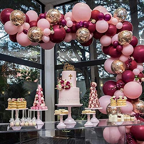 Product Cover Burgundy Balloons Pink Gold Confetti Balloons Garland Burgundy and Gold Party Decorations Burgundy and Gold Wedding Decorations