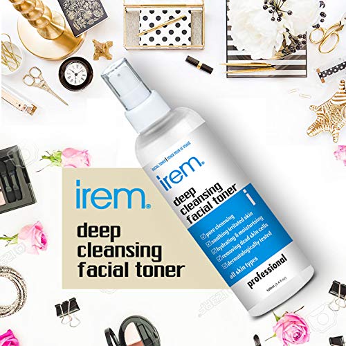 Product Cover Irem Deep Cleansing Facial Toner for all skin types - Pore minimizing, Soothing & Hydrating contains Witch hazel, Aloe vera, Panthenol, Allantoin, Glycolic and more, 100m