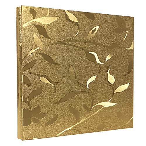 Product Cover RECUTMS 600 Photo Picture Album PU Leather Cover Sewn Bonded Memo Album Slots Album Holds 4x6 Photos 5 Per Page Family Album Gift for Mother Father (Gold L-Leaf)