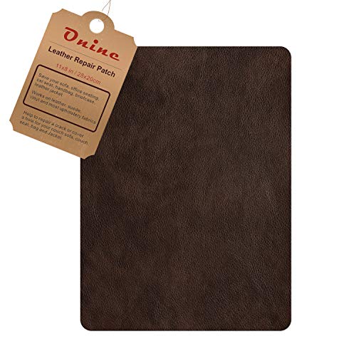 Product Cover Leather Repair Patch，Self-Adhesive Couch Patch，Multicolor Available Anti Scratch Leather 8X11 Inch Peel and Stick for Sofas, car Seats Hand Bags Jackets（New Dark Brown）