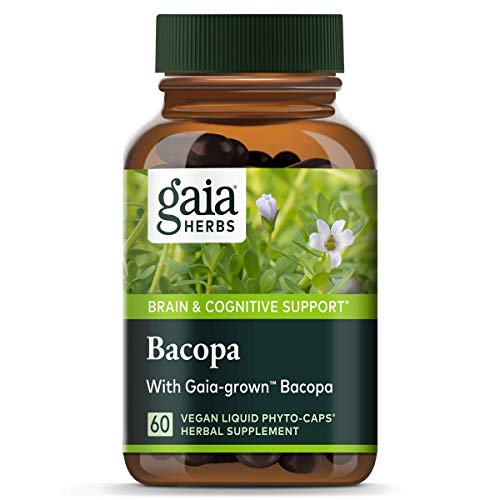 Product Cover Gaia Herbs, Bacopa, Brain and Cognitive Support, Vegan Liquid Capsules, 60 Count