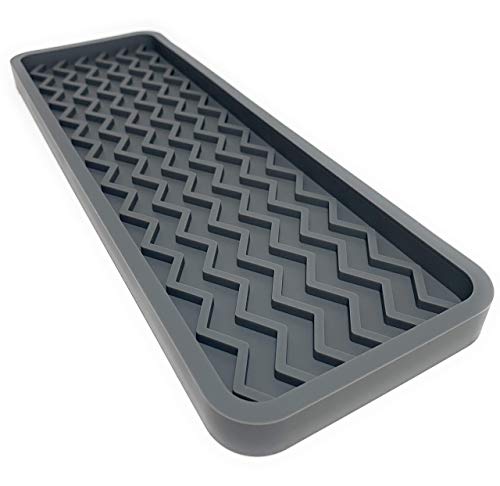 Product Cover Silicone Kitchen Sink Organizer Tray, 12 inches x 4 inches, 9.2 ounces (COOL GREY)