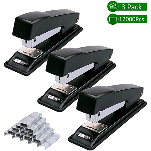 Product Cover 3 Pack Stapler, Ezire Small Staplers with 12000 Staples Desktop Stapler(Black-3pack)