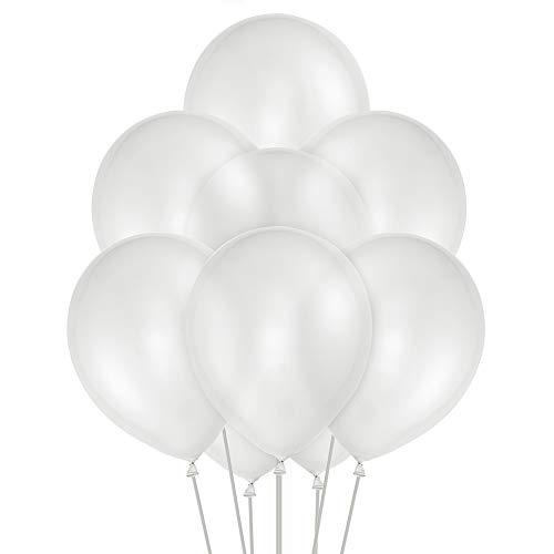 Product Cover PIXRIY White Balloon,Party Decoration Compatible Wedding Birthday Baby Shower Christmas,12 inch Party Balloon ,Pack of 100