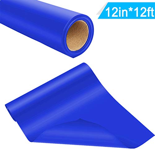 Product Cover Iron-on HTV Vinyl 12inch x12feet Heat Transfer Vinyl Roll for Silhouette and Cricut by Somolux Easy to Cut & Weed Iron on Vinyl Heat Press, DIY Design for T-Shirts Blue