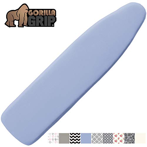 Product Cover Gorilla Grip Reflective Silicone Ironing Board Cover, 15x54, Fits Large and Standard Boards, Pads Resist Scorching and Staining, Elastic Edge Covers, Thick Padding, No Fasteners Needed, Blue