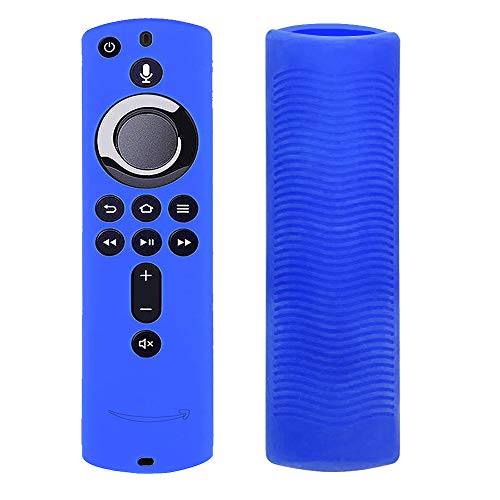 Product Cover WERONE Silicone Cover/Case for Fire TV 4K/Fire TV (3rd Gen)/Compatible with All-New 2nd Gen Alexa Voice Remote Control (Blue)
