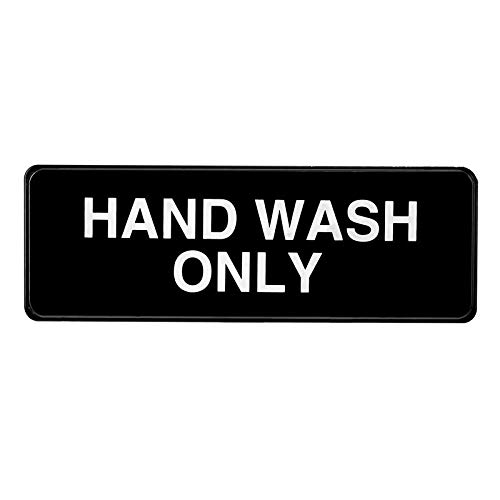 Product Cover Alpine Industries Hand Wash Only Sign - Durable Quality Self Stick Wall Placard w/Visible Lettering & Symbol for Restaurants, Businesses, Bathroom & Restroom Sinks