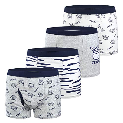 Product Cover slaixiu Soft Cotton Kids Underwear Cartoon Boys Boxer Briefs 4-Pack (UW75-No.9-120)