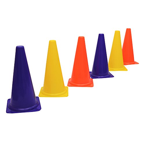 Product Cover GSI Field Agility Marker Cones Used in Soccer,Football, Cricket, Training in polyethylene (PE) Plastic for Sports Training, Traffic Cone, Dog Agility and Outdoor Agility Training (12 inch, Pack of 12)