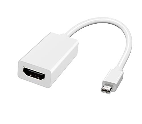 Product Cover Mini DisplayPort to HDMI Adapter, DEORNA Thunderbolt to HDMI Converter for MacBook Air/Pro, Microsoft Surface Pro/Dock, Monitor, Projector and More (1-Pack, White)